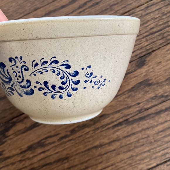 Vintage Pyrex Homestead Brown Mixing Bowl Blue Brown Speckled #401 - Picture 5 of 8